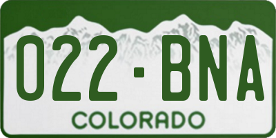 CO license plate 022BNA