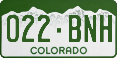 CO license plate 022BNH