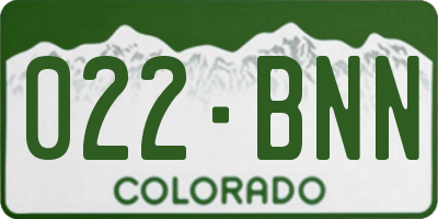 CO license plate 022BNN