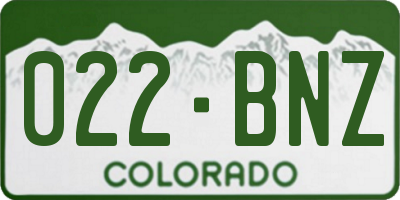 CO license plate 022BNZ
