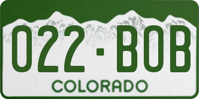 CO license plate 022BOB