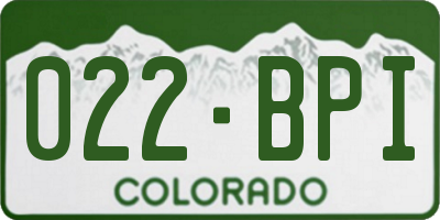 CO license plate 022BPI