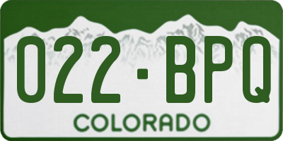 CO license plate 022BPQ