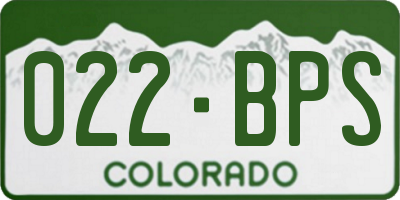 CO license plate 022BPS
