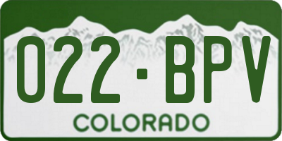 CO license plate 022BPV