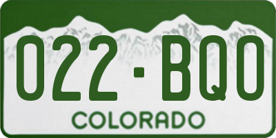 CO license plate 022BQO
