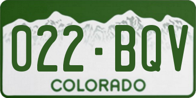 CO license plate 022BQV