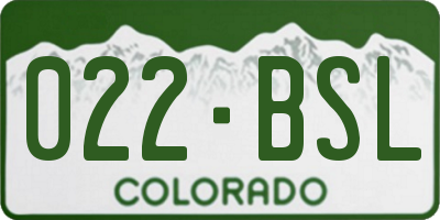 CO license plate 022BSL
