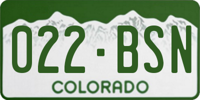CO license plate 022BSN