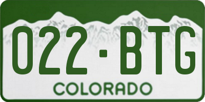 CO license plate 022BTG