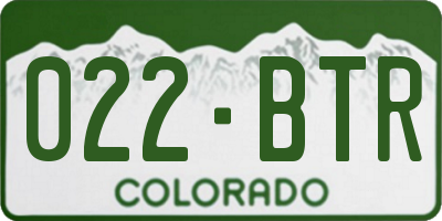 CO license plate 022BTR