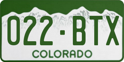 CO license plate 022BTX