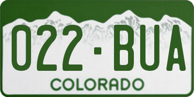 CO license plate 022BUA