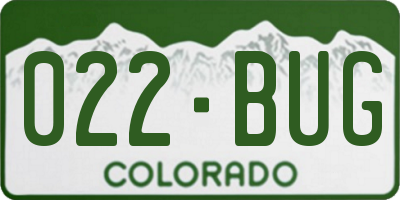 CO license plate 022BUG