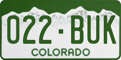 CO license plate 022BUK