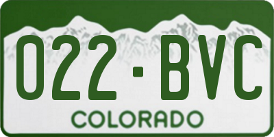 CO license plate 022BVC
