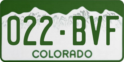 CO license plate 022BVF