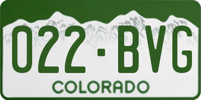 CO license plate 022BVG