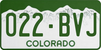 CO license plate 022BVJ