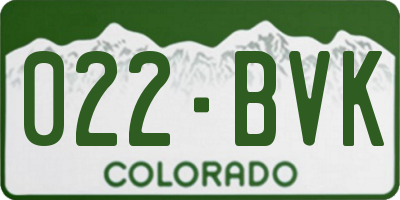CO license plate 022BVK