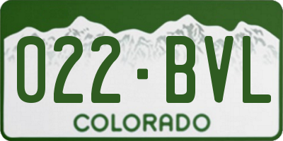 CO license plate 022BVL