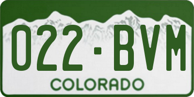 CO license plate 022BVM