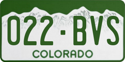 CO license plate 022BVS
