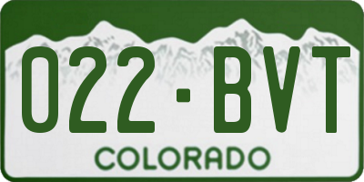 CO license plate 022BVT