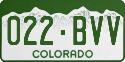 CO license plate 022BVV