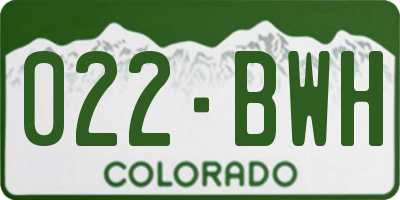 CO license plate 022BWH