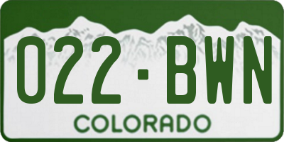 CO license plate 022BWN