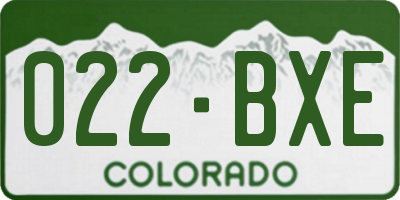 CO license plate 022BXE