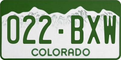 CO license plate 022BXW