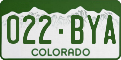 CO license plate 022BYA