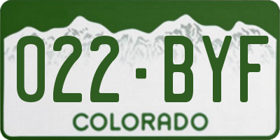 CO license plate 022BYF