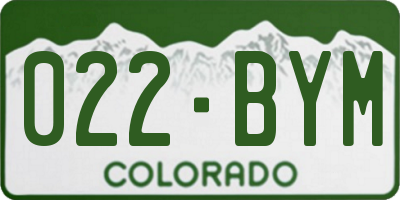 CO license plate 022BYM