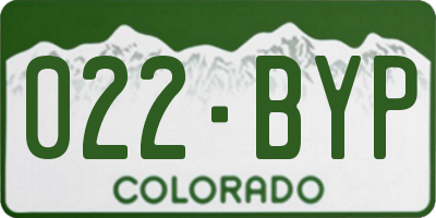 CO license plate 022BYP