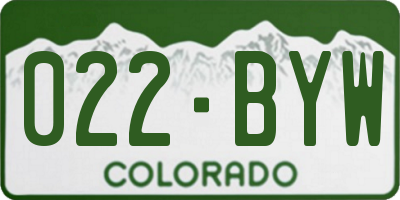 CO license plate 022BYW