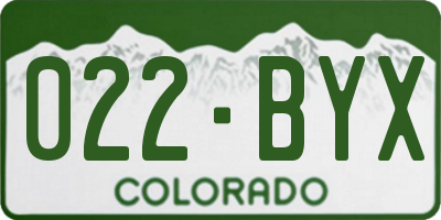 CO license plate 022BYX