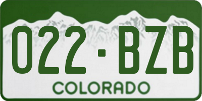CO license plate 022BZB