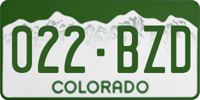 CO license plate 022BZD