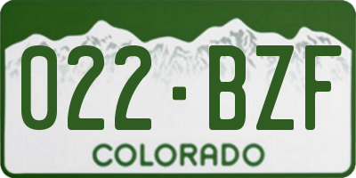 CO license plate 022BZF