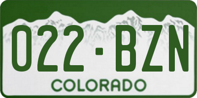 CO license plate 022BZN