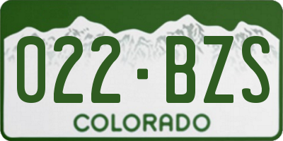 CO license plate 022BZS