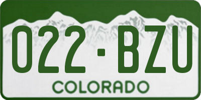 CO license plate 022BZU