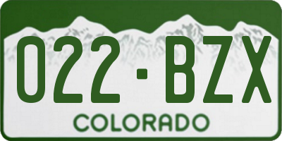 CO license plate 022BZX