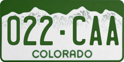 CO license plate 022CAA