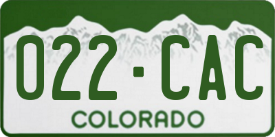 CO license plate 022CAC
