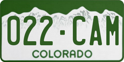 CO license plate 022CAM