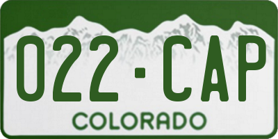 CO license plate 022CAP